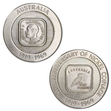 Australia 1969 50th Anniversary of Nickel Penny 18ct Gold