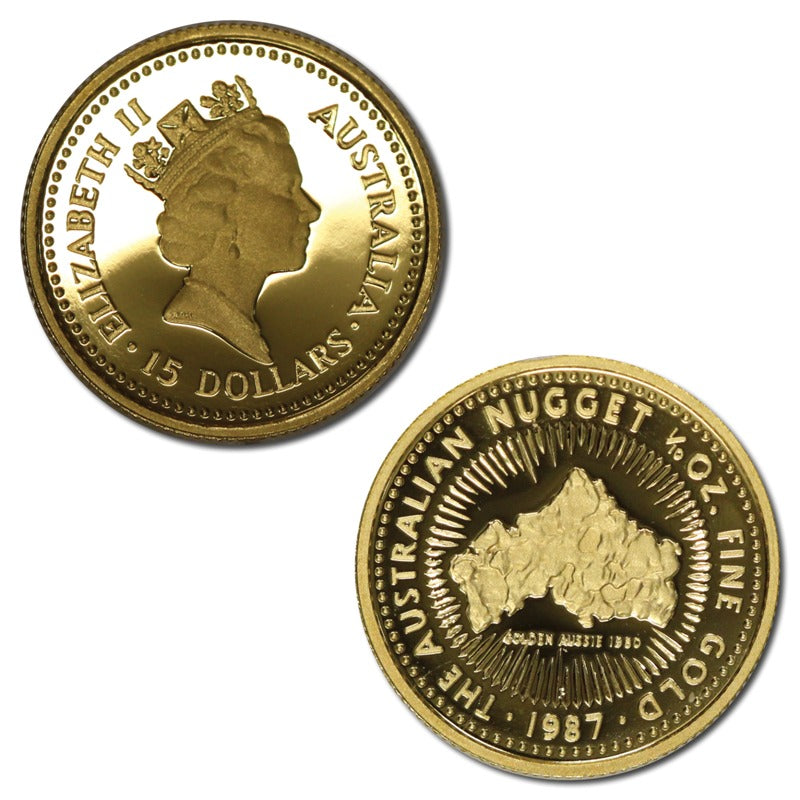 $15 Australia 1987 Gold Nugget 1/10oz Proof