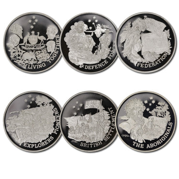 1988 Australian Bicentennial 6 Medallion Silver Proof Set