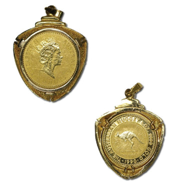 $5 Australia 1990 Gold Nugget 1/20oz Framed