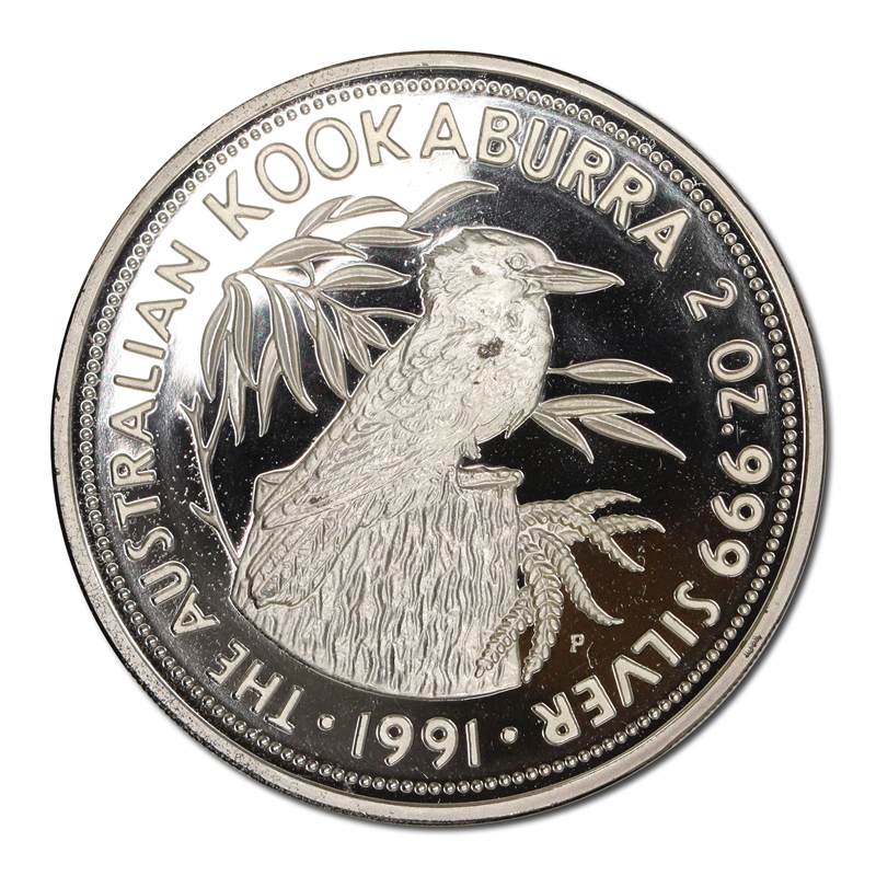 1991 Kookaburra $10 2oz 99.9% Silver Proof