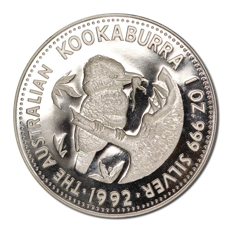 1992 Australian Kookaburra 1oz Silver $1 Proof