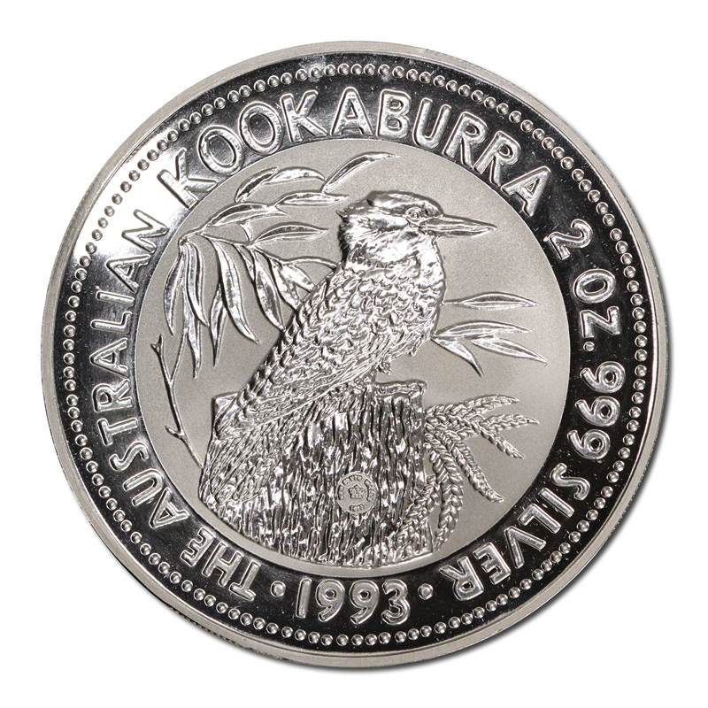 1993 Kookaburra 2oz Silver UNC - Dump Privy Mark