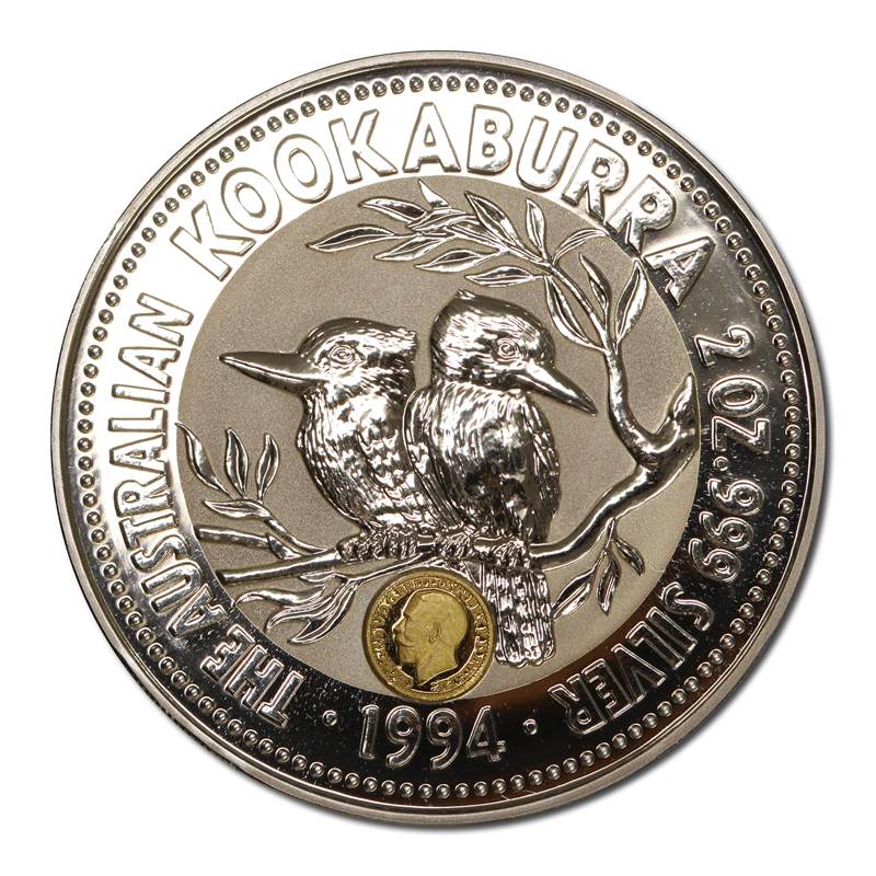 1994 Kookaburra 2oz Silver UNC -  King George V Gold Privy Mark