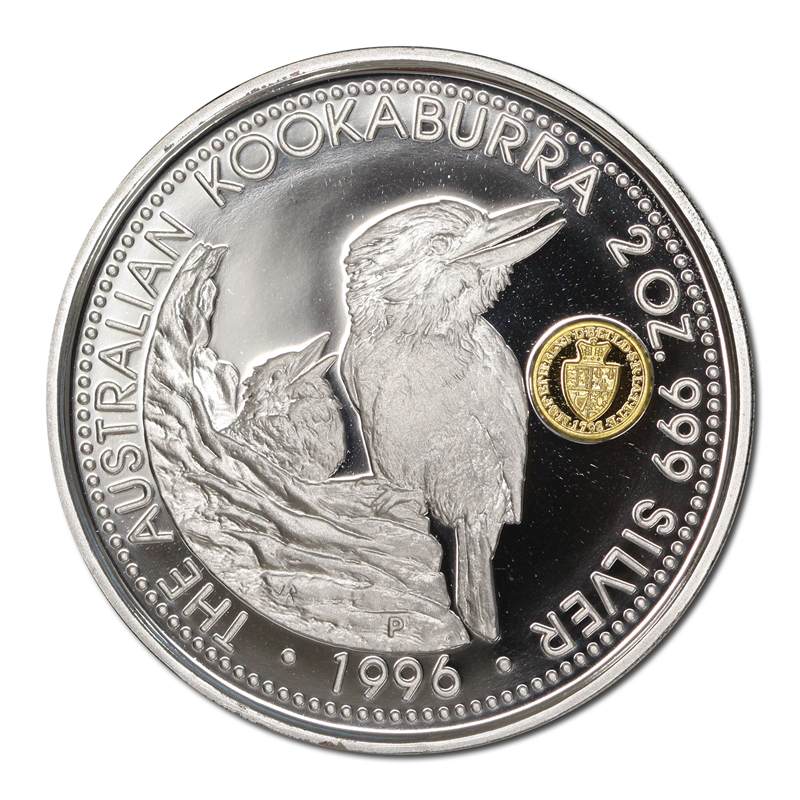 1996 Kookaburra $2 2oz Silver 'Spade Guinea' Privy Mark Proof