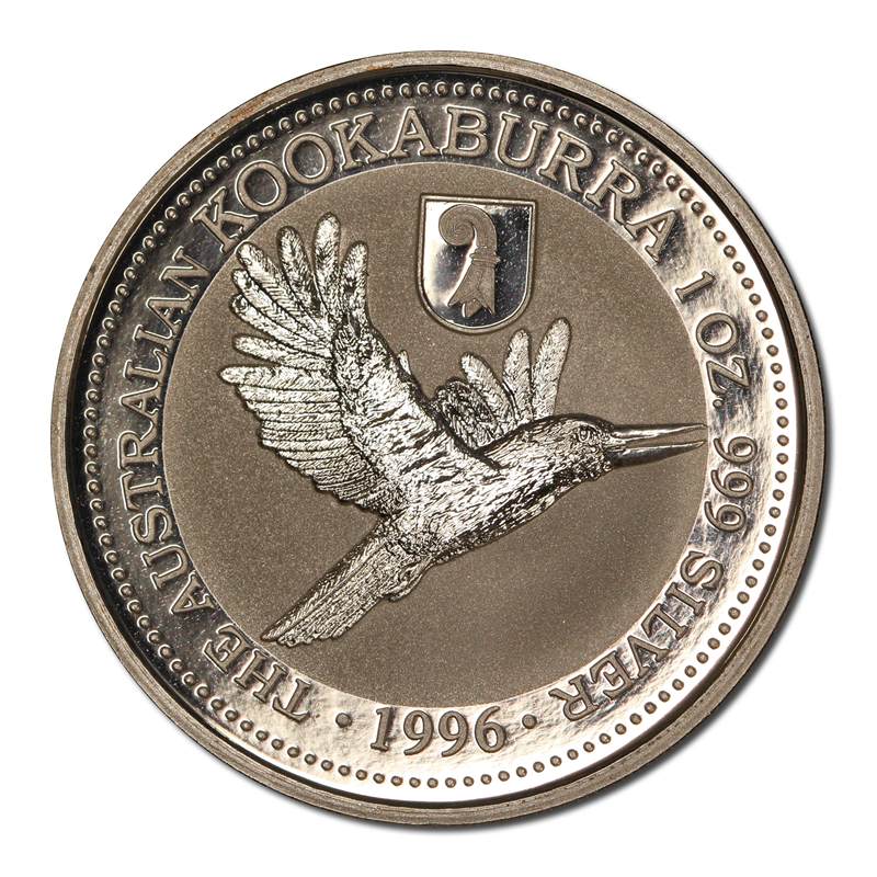 1996 Kookaburra 1oz Silver UNC - Basler Stab Privy Mark