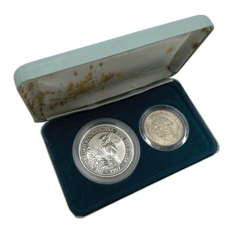 1997 Kookaburra 2oz Silver UNC & 1937 Crown Collection