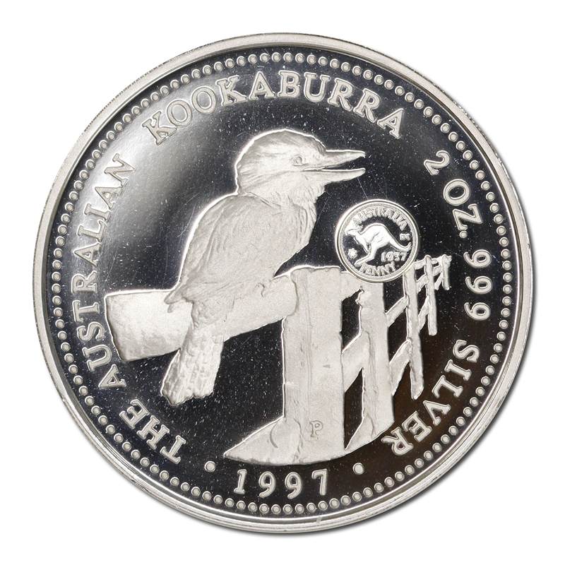 1997 Kookaburra $2 2oz Silver Pattern 1937 Penny Privy Proof