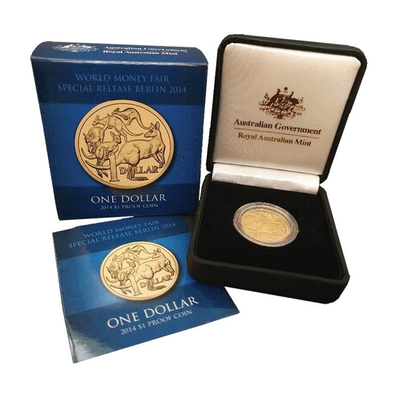 $1 2014 Mob of Roos - World Money Fair Berlin Proof
