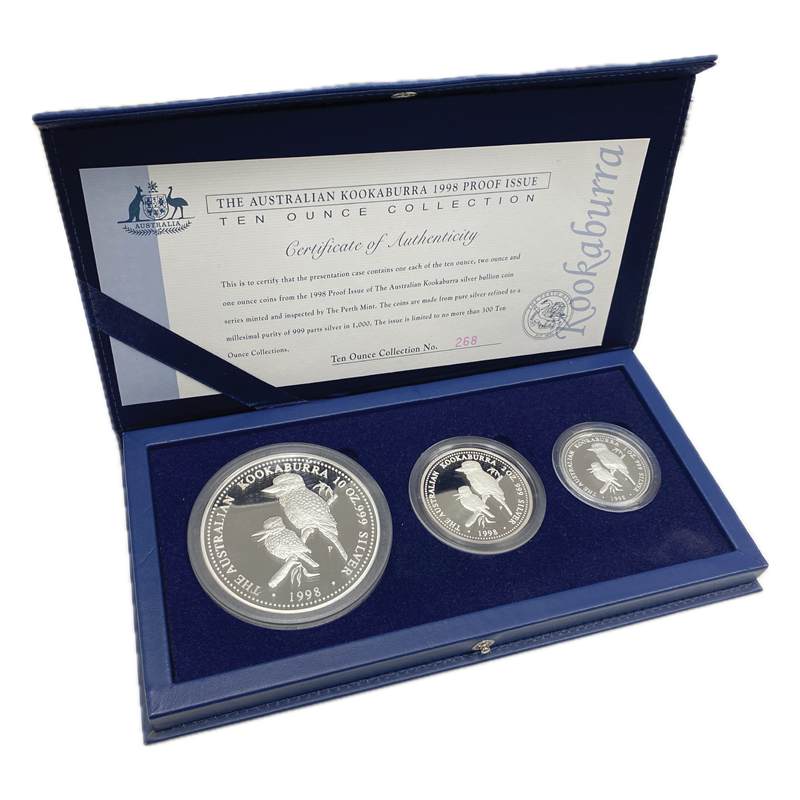 1998 Australia Kookaburra Silver 10oz Proof Collection