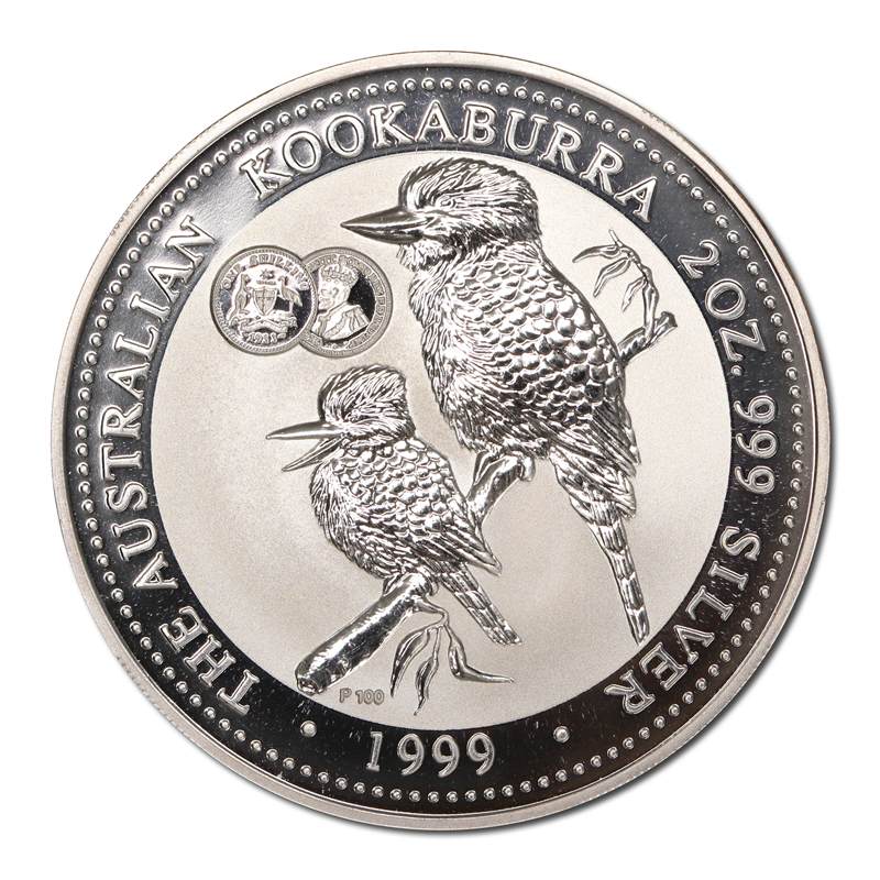 1999 Kookaburra 2oz Silver UNC - 1933 Shilling Privy Mark