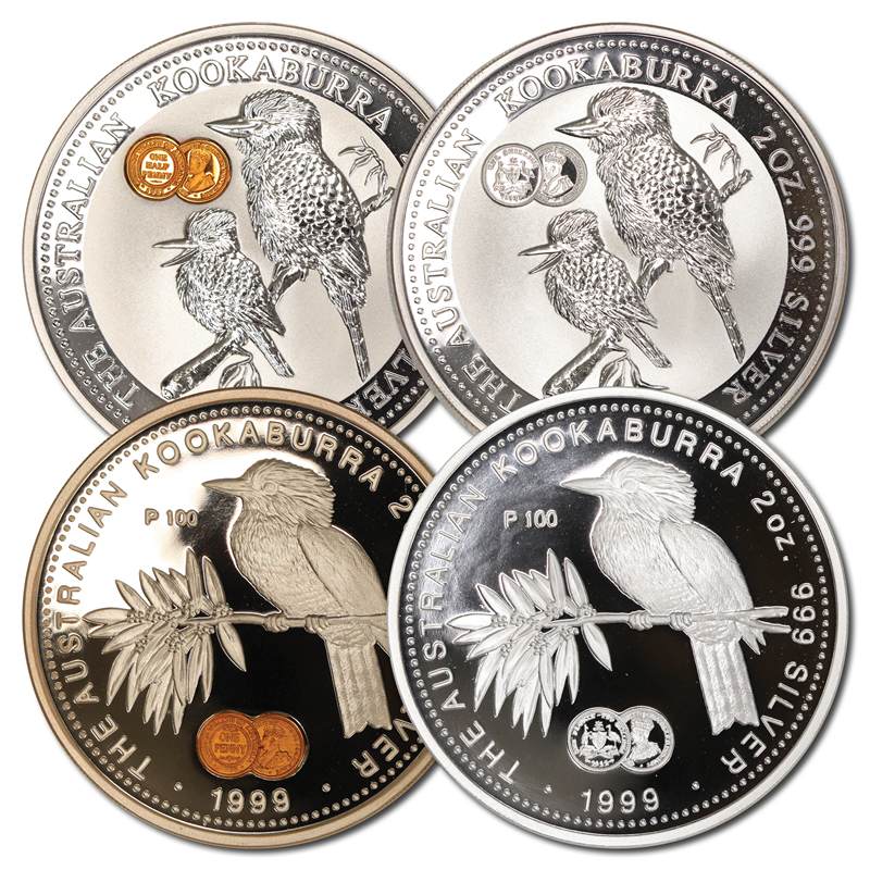 1999 Kookaburra Privy 2oz Silver UNC -  Set of 4