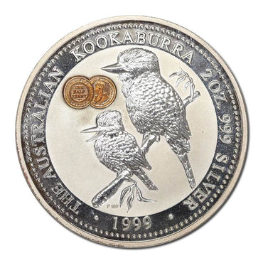 1999 Kookaburra $2 2oz Silver (1923 Half Penny Privy Mark) UNC