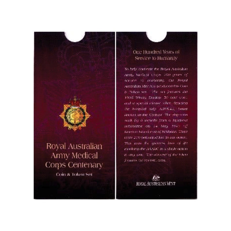 50c Royal Australian Army Medical Corp Coin & Token set
