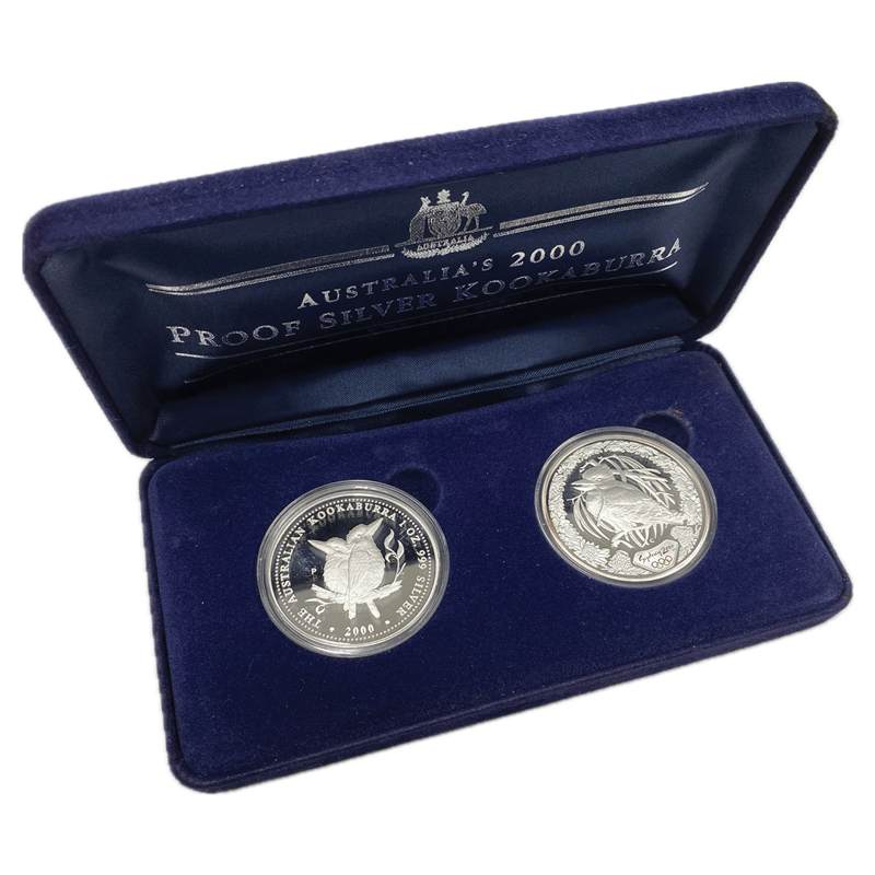 2000 Kookaburra two 1oz Silver coin Proof Set