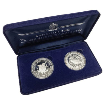 2000 Kookaburra two 1oz Silver coin Proof Set