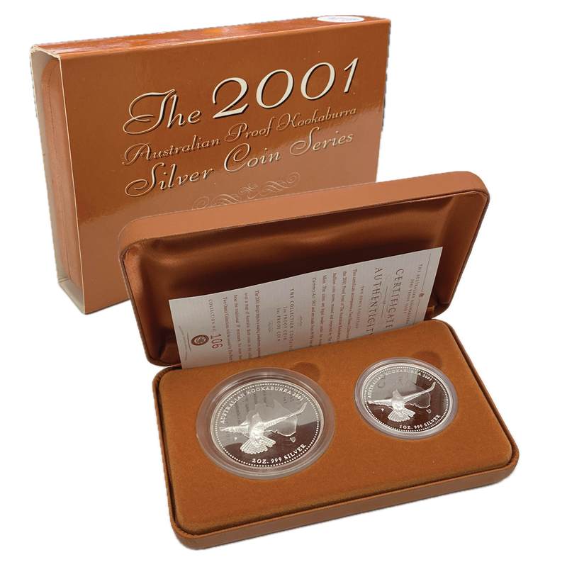 2001 Kookaburra Two coin Silver Proof Series