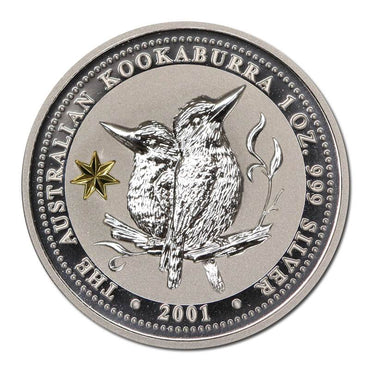 2001 Kookaburra Federation Gold Privy $1 1oz Silver UNC
