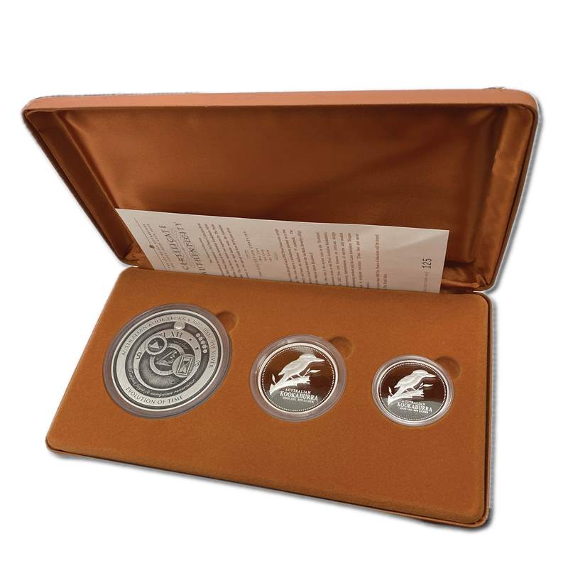 2002 Australian Kookaburra 3 Coin Silver Proof Set