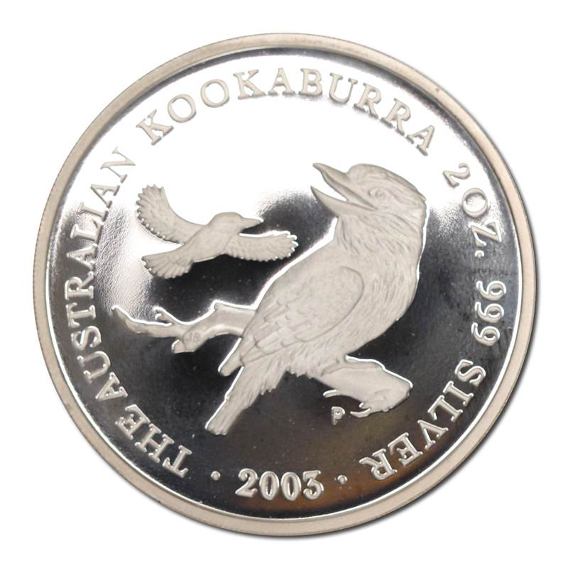2003 Two Kookaburra 2oz Silver Proof