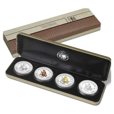 2004 Year of the Monkey 4 Coin 1oz Silver Type Set