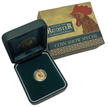 2005 Year of the Rooster Coloured 1/20oz Gold