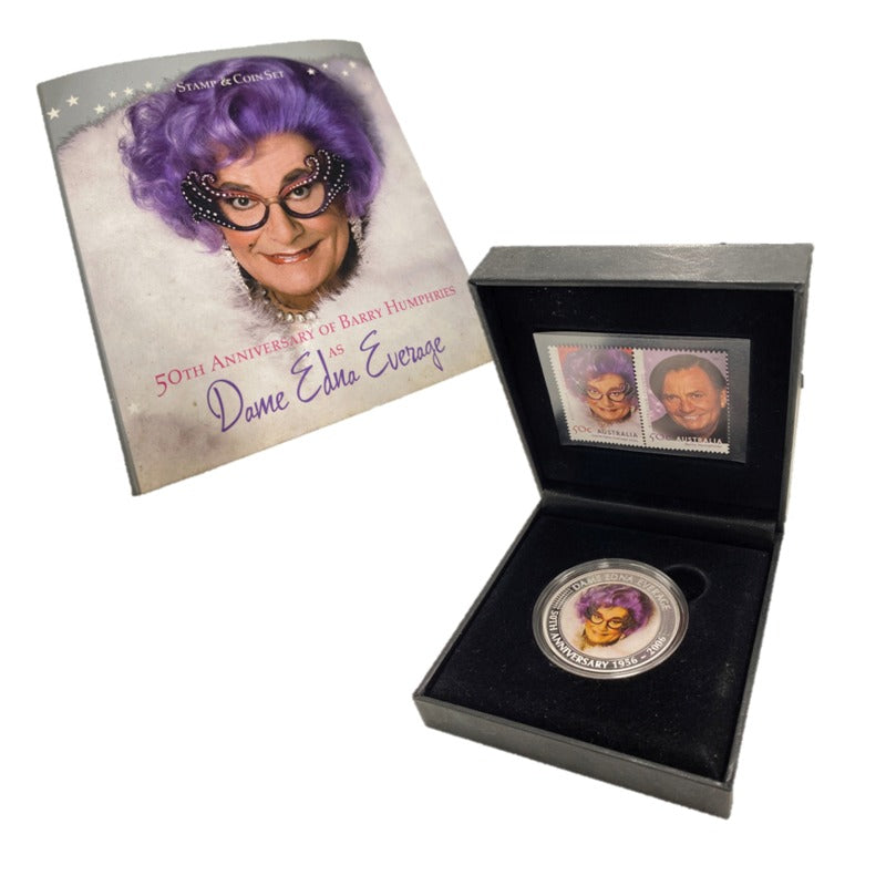 2006 Dame Edna Everage 1oz Silver Proof & Stamp