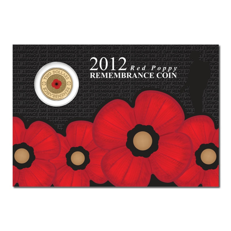 $2 2012 Remembrance Day Coloured Carded UNC