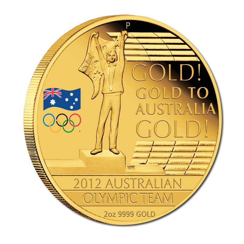 2012 Australian Olympic Team 2oz $200 Pure Gold Proof