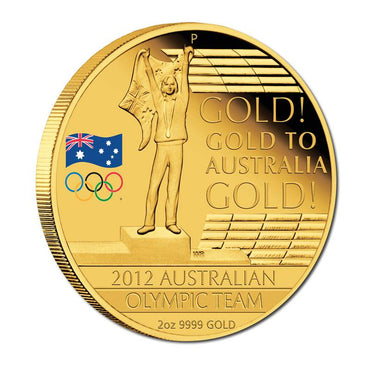 2012 Australian Olympic Team 2oz $200 Pure Gold Proof