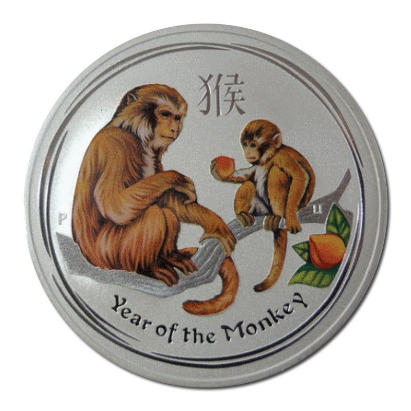2016 Year of the Monkey Coloured 1oz Silver UNC
