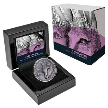 2021 Kangaroo 1oz Silver Antiqued