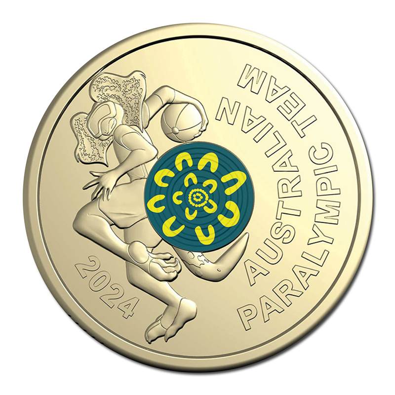 $2 2024 Australian Paralympic Team Al/Bronze Coloured UNC