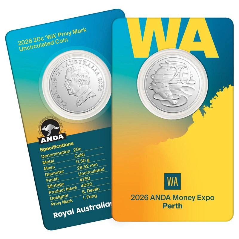 20c 2026 State Series 'WA' Privy Mark - Perth ANDA Expo