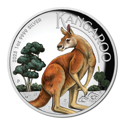 2023 Kangaroo 1oz Silver Colour High Relief