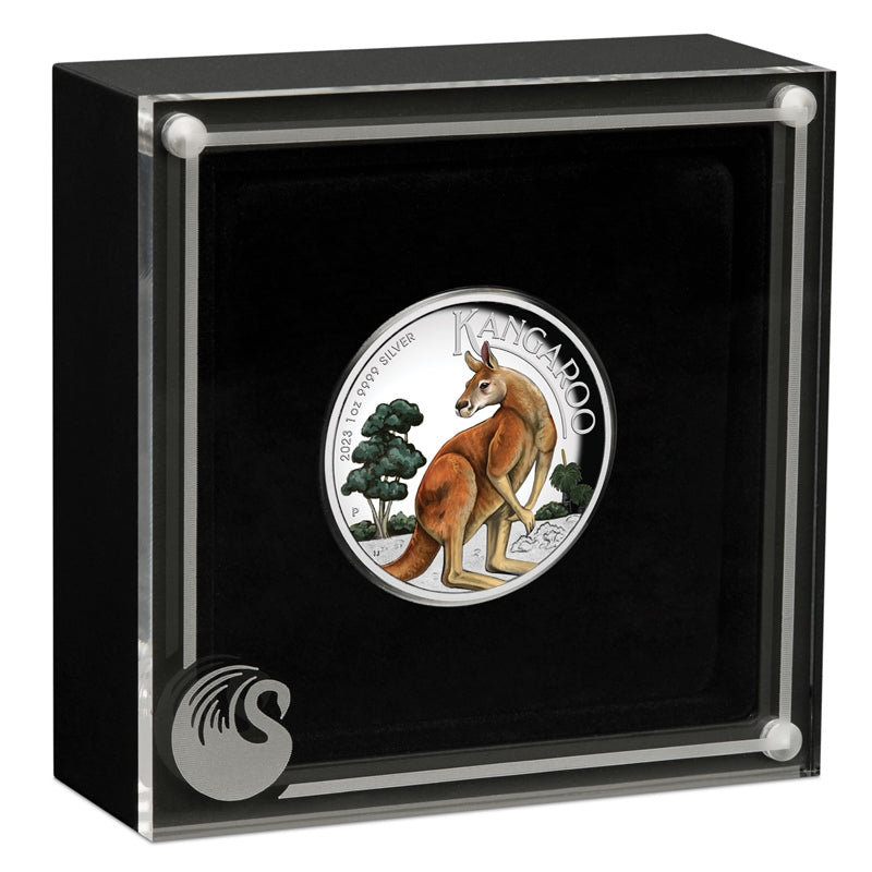 2023 Kangaroo 1oz Silver Colour High Relief