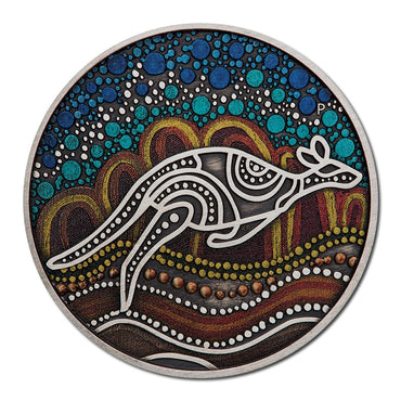 2023 Kangaroo Yongka 2oz Silver Antiqued Coloured Coin