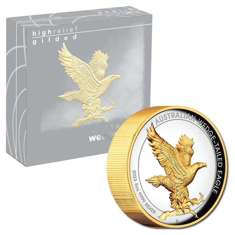 2023 Wedge-Tailed Eagle 5oz Silver Proof High Relief Gilded