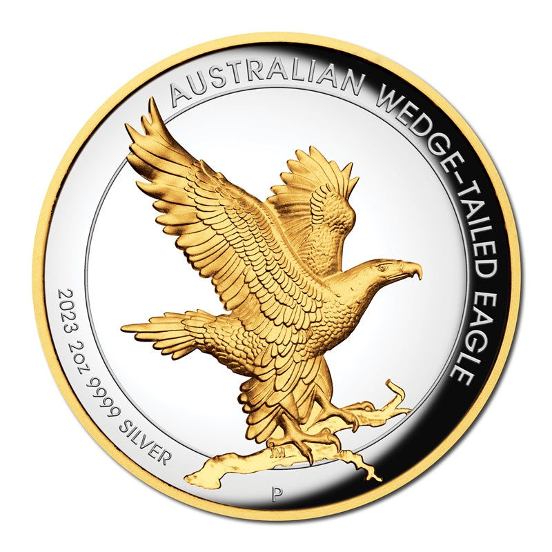 2023 Wedge-Tailed Eagle 2oz Silver Proof High Relief Gilded