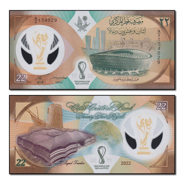 Qatar 2022 22 Riyals P.39a CFU - FIFA World Cup