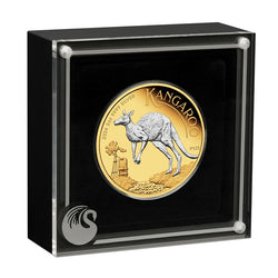 2024 Australian Kangaroo 2oz Silver Reverse Gilded Coin