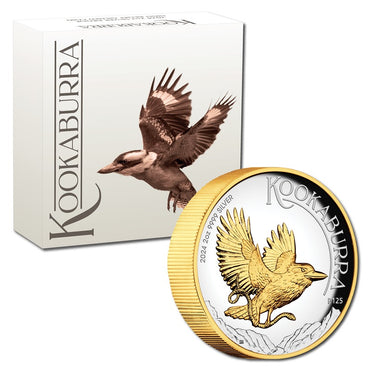 2024 Kookaburra 2oz Silver Proof High Relief Gilded