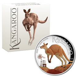 2024 Kangaroo 1oz Silver Colour High Relief