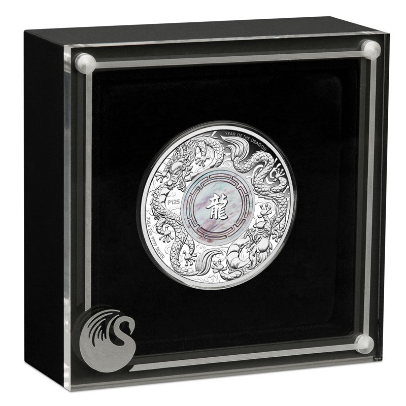 2024 Double Dragon with Mother of Pearl 2oz Silver Proof