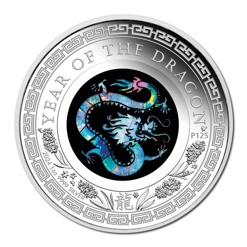 2024 Australian Opal Lunar Dragon 1oz Silver Proof