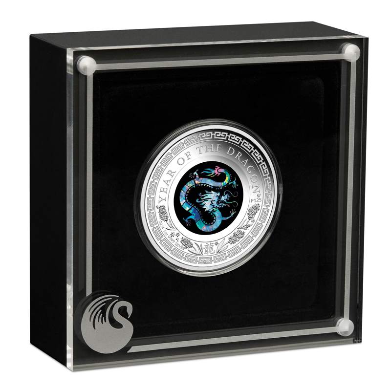 2024 Australian Opal Lunar Dragon 1oz Silver Proof