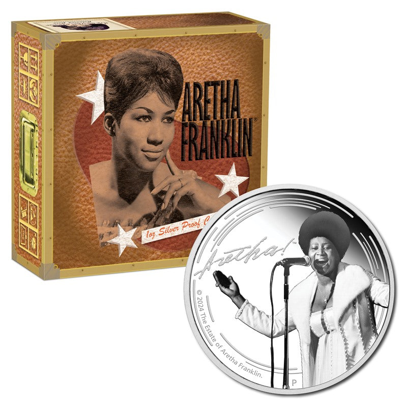 Tuvalu 2024 Aretha Franklin Coloured 1oz Silver Proof