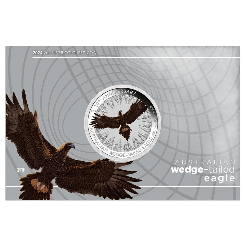 2024 Wedge-tailed Eagle 10th Anniversary 2oz Silver Coloured