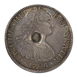 Great Britain (1797) $1 Counterstamp on Charles IIII 1794 8 Reales