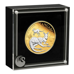 2025 Australian Kangaroo 2oz Silver Reverse Gilded Coin